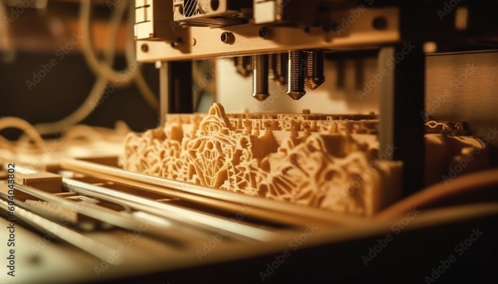 Poster metal worker using cnc machine for precision cutting generated by ai