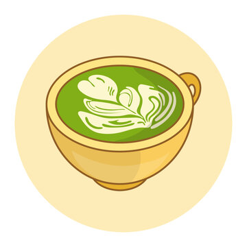 Matcha latte vector design. Illustrations for prints, stickers, invitation cards, web design, blogs, social media, and more.