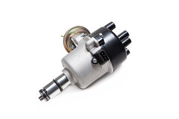 Ignition system distributor on a white