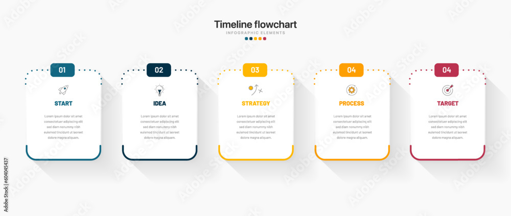 Poster timeline infographic design with 5 options or steps. infographics for business concept. can be used 