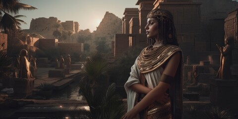 Ancient Egypt. Created with generative AI technology. - obrazy, fototapety, plakaty