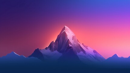 Generative AI. Mountain top at sunset

