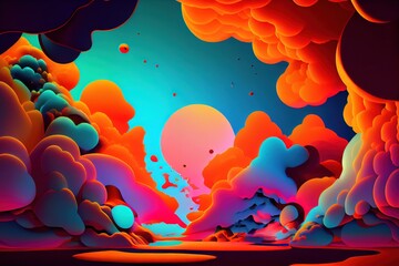 Naklejka na ściany i meble psychedelic colorful abstract background