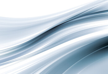 Abstract white background with lines in gray, moving white waves, gray tones. Generative Ai Illustration. 