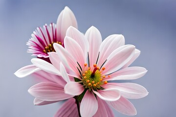 Fototapeta premium Close-up of cherry blossoms on a pastel background. Pink flower.