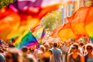 Unity in Diversity: Selective Focus on Flag Waving at Pride Parade