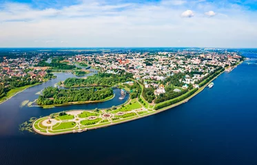 Deurstickers Yaroslavl city, Volga river aerial view © saiko3p