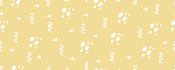 Pastel yellow abstract doodle pattern