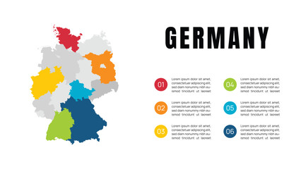 Germany High Detailed Vector Infographic Map, Using For Presentation or Website