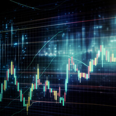 Obraz na płótnie Canvas Charting the Path: Visualizing Stock Market Trends with Digital Overlays