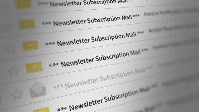 Animated Newsletter Subscription E-Mail on Webmail. Seamless Loops
