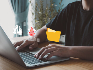 Cloud data transfer that alerts you to system or network errors, the transfer has failed Virus, Malware Alerts on Digital Information Networks