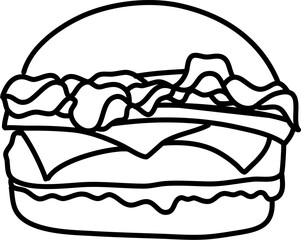 Hamburger Outline Illustration