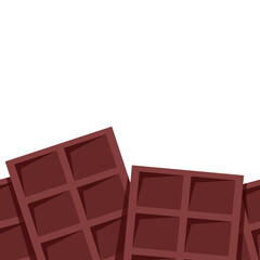 Seamless border of brown chocolate bars