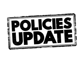 Policies Update text stamp, concept background