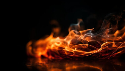 Fototapeta premium Burning fossil fuel ignites an inferno backdrop generated by AI