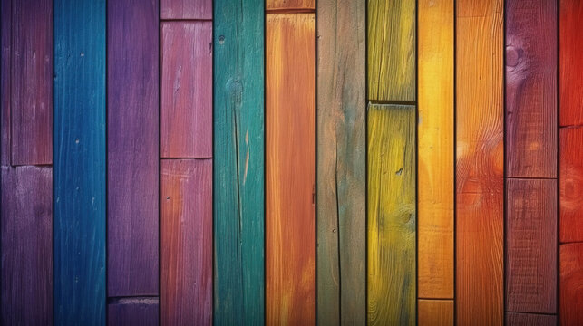 Rainbow wooden pattern background