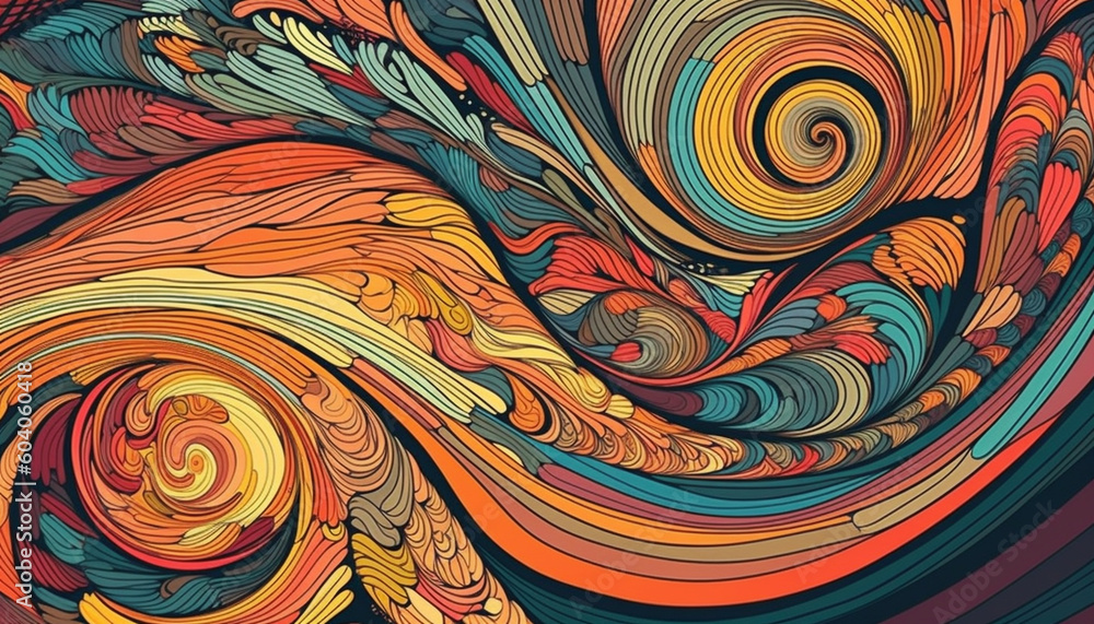 Poster abstract computer graphic shapes in multi colored wallpaper generated by ai