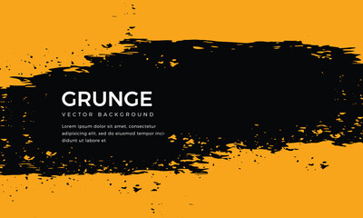 Abstract black and orange background with grunge texture. Colorful background design. Orange and black vector grunge textured background 