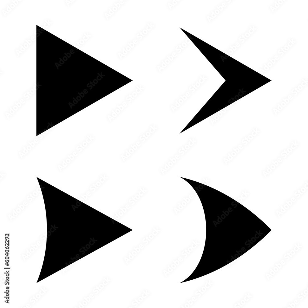 Poster arrow mark icons set. black arrow sign. vector isolated on white background.