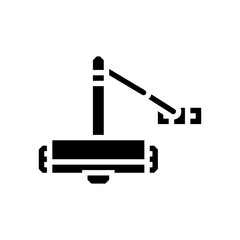 door closer hardware furniture fitting glyph icon vector. door closer hardware furniture fitting sign. isolated symbol illustration - obrazy, fototapety, plakaty