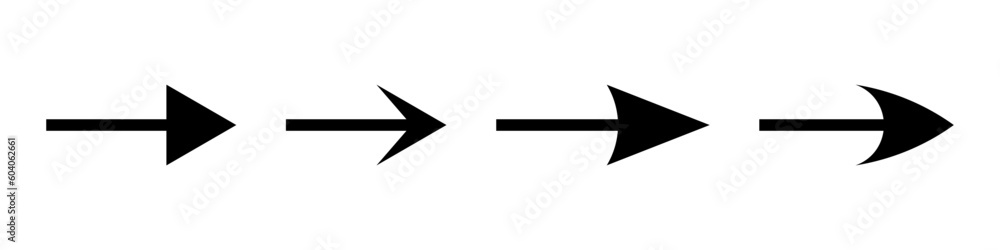 Poster arrow mark icons set. black arrow sign. vector isolated on white background.
