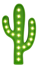 3d render cactus with lights