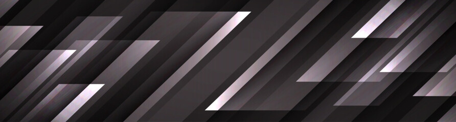 Obraz premium 3D black white geometric abstract background overlap layer on dark space with diagonal shapes decoration. Modern graphic design element cutout style for banner, flyer, card, or brochure cover