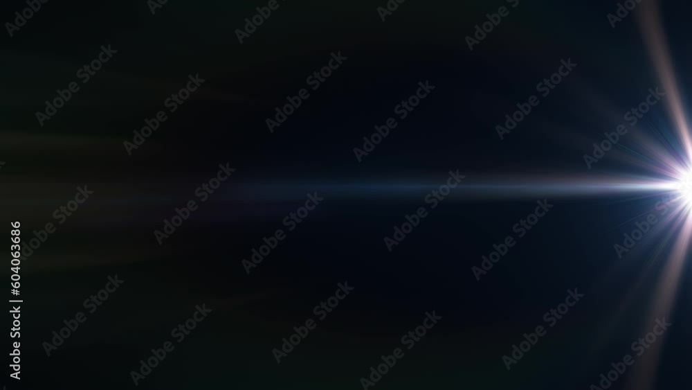 Poster loop glow white optical lens flares rays light . 4k beautiful white spotlight effects moving from bo