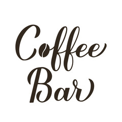 Coffee bar calligraphy hand lettering isolated on white. Funny coffee quote. Kitchen sign.  Vector template for banner, typography poster, sticker, mug, shirt, etc