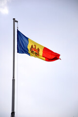 Fototapeta na wymiar Moldova flag waving in the wind