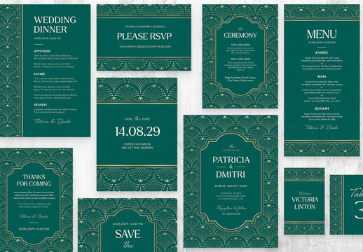 Art Deco Wedding Invitation Templates
