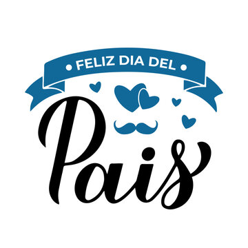 Feliz Dia dos Pais calligraphy hand lettering isolated on white. Happy Fathers Day in Portuguese. Vector template for typography poster, banner, greeting card, postcard, etc