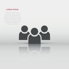 People communication icon in flat style. People vector illustration on white isolated background. Partnership business concept.