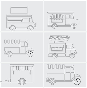 fast food truck vector set, vector graphic to design 