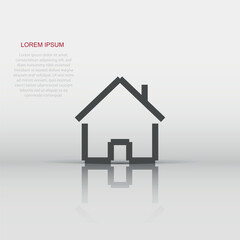 House building icon in flat style. Home apartment vector illustration on white isolated background. House dwelling business concept.