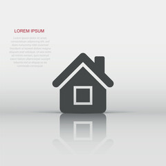 House building icon in flat style. Home apartment vector illustration on white isolated background. House dwelling business concept.