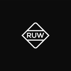 Fotobehang RUW letter design for logo and icon.RUW typography for technology, business and real estate brand.RUW monogram logo. © MstRomena