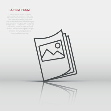 Flyer leaflet icon in flat style. Brochure sheet vector illustration on white isolated background. Booklet flyer business concept.