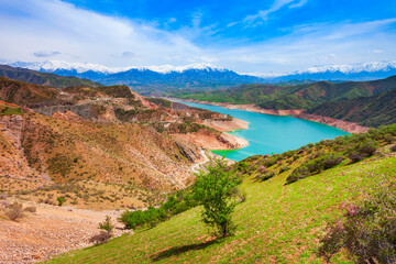 Hisorak water reservoir near Shahrisabz, Uzbekistan