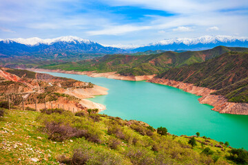 Hisorak water reservoir near Shahrisabz, Uzbekistan