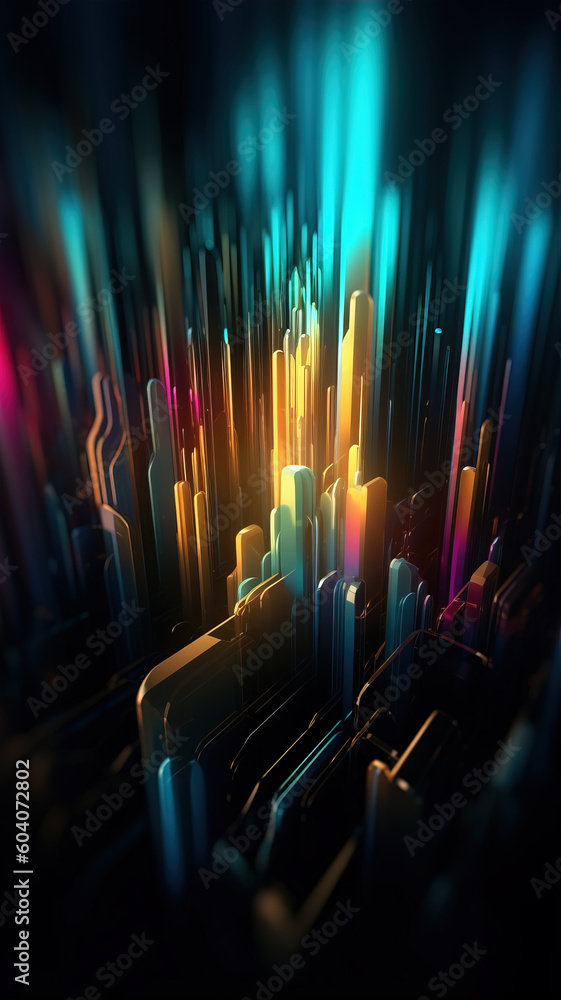 Poster blue metal rectangular array background,created with generative ai tecnology.