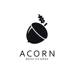 Acorn Logo Template with Leaves