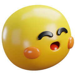 3d render of emoji with smile face.