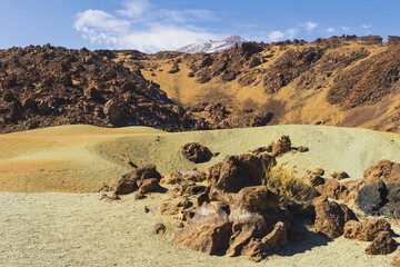 Fototapeta na wymiar Teide National Park, Pumice stone field, Tenerife, Canary Islands, Spain