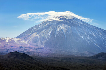 View over the Teide volcano and Teide National Park from the Mirador de Chipeque, Tenerife, Canary Islands, Spain