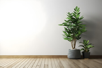 Fototapeta na wymiar Interior background with plant 3d render