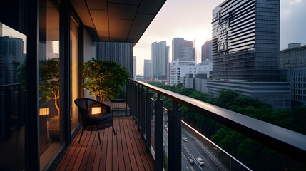 Balcony Overlooking the Cityscape