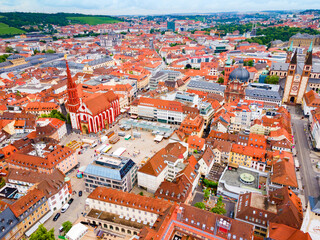 Naklejka premium Wurzburg old town in Bavaria, Germany