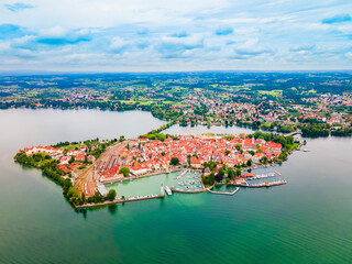 Fototapeta na wymiar Lindau aerial panoramic view in Bavaria, Germany